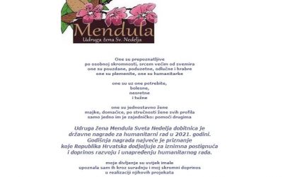 ONE ZVJEZDE HVATAJU DJELIMA, Neda Milenkovski, Počasna članica Udruge “Mendula”