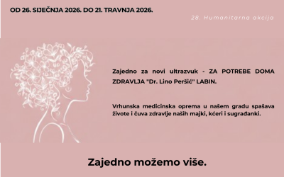 Udruga „Mendula“ pokreće veliku 28. humanitarnu akciju “Zdrava žena – zdrava budućnost“ za nabavu medicinskog uređaja – ultrazvuka za potrebe ginekoloških ambulanata Doma zdravlja „Dr. Lino Peršić“ u Labinu
